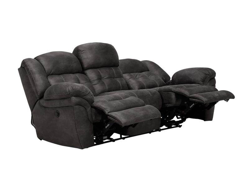 Reclining Sofa Double Recline Manual Mechanism with Split Back Cushions