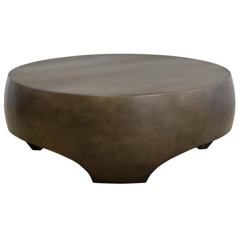 Rectangular Coffee Table Hammered Texture Industrial Style