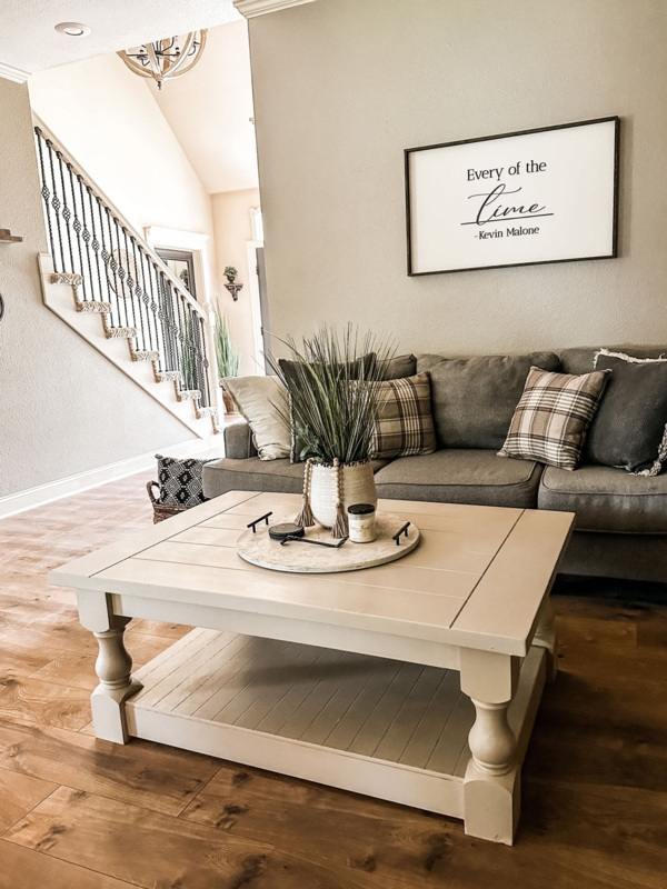 Rectangular Coffee Table with Chunky Baluster Legs in Dark Brown