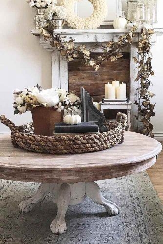Rectangular Coffee Table with Turned Legs, Weathered Wood Finish. French country living.