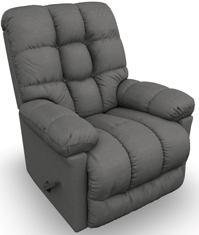 Rocker Recliner Padded Track Arms with Vertical Tufted Back Design
