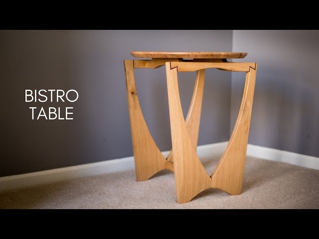 Round Bistro Table, Dovetail Joinery, Handcrafted Wood Patio Design