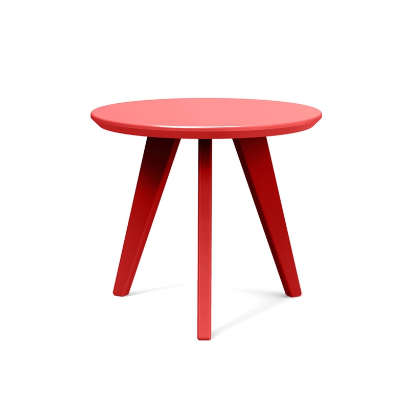 Round End Table Chili Red Matte Finish Tripod Base Outdoor Vibrant