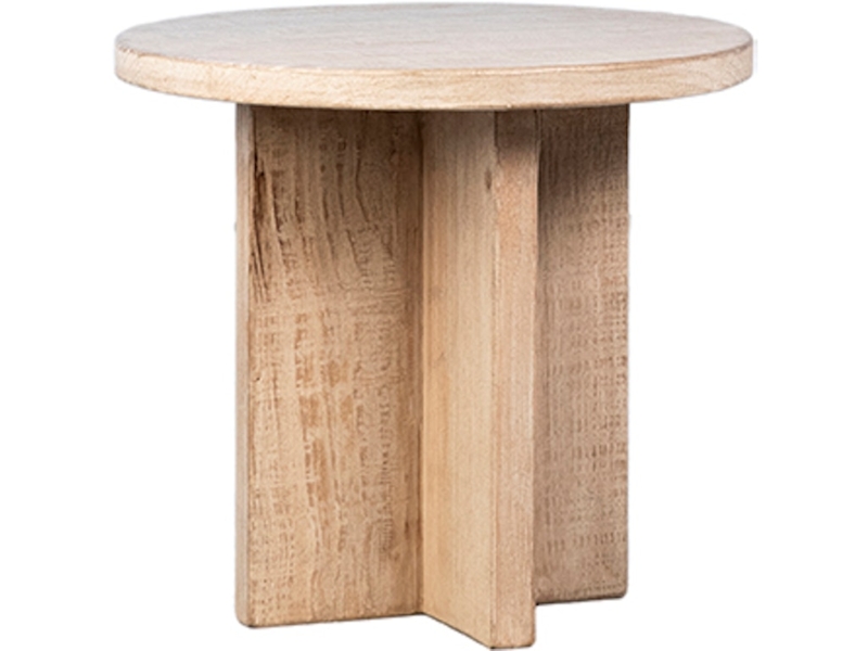 Round End Table, Dark Espresso Finish, Sculptural Tripod Base