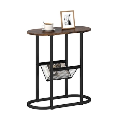 Round End Table featuring Splayed Legs and Matte Natural Wood Finish