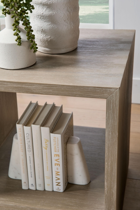 Round End Table, Gray Faceted Legs, Organic Modern Pedestal Design