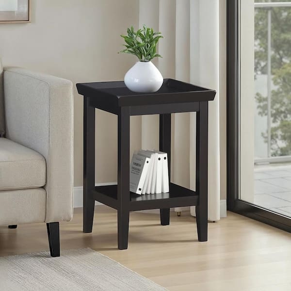 Round End Table Three-Tier X-Frame Matte Black Side Table Styling