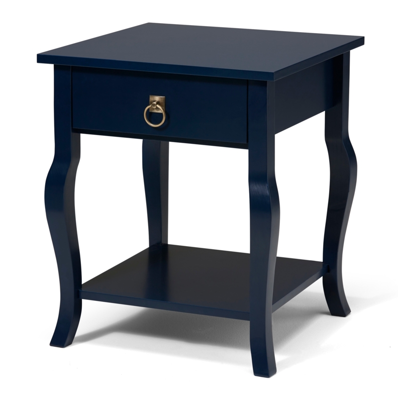 Round End Table with Curved Tripod Legs & Shelf