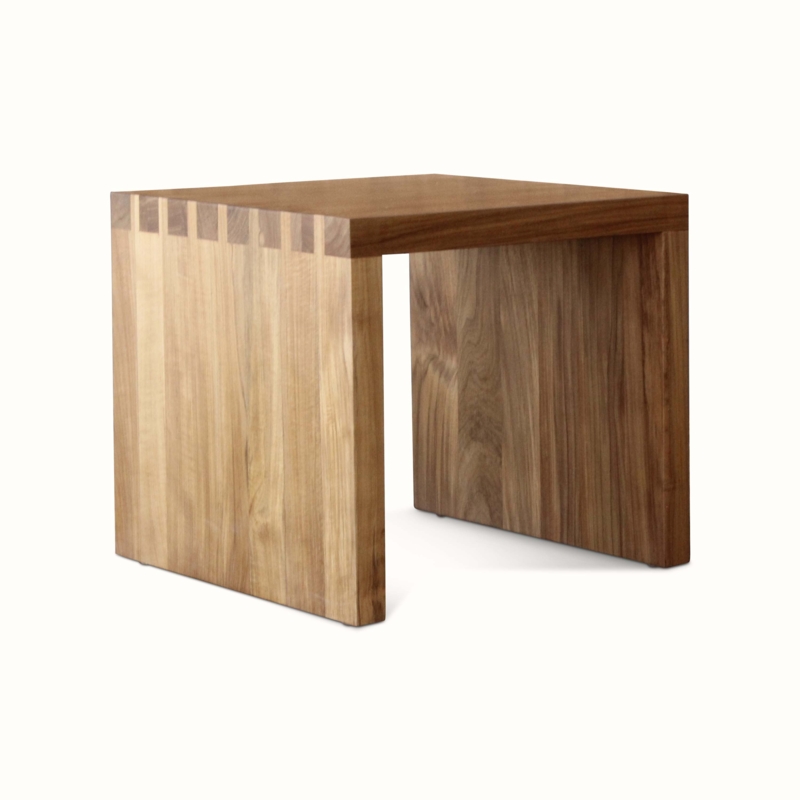 Round Side Table, Interlocking Base, Organic Modern Patio Furniture