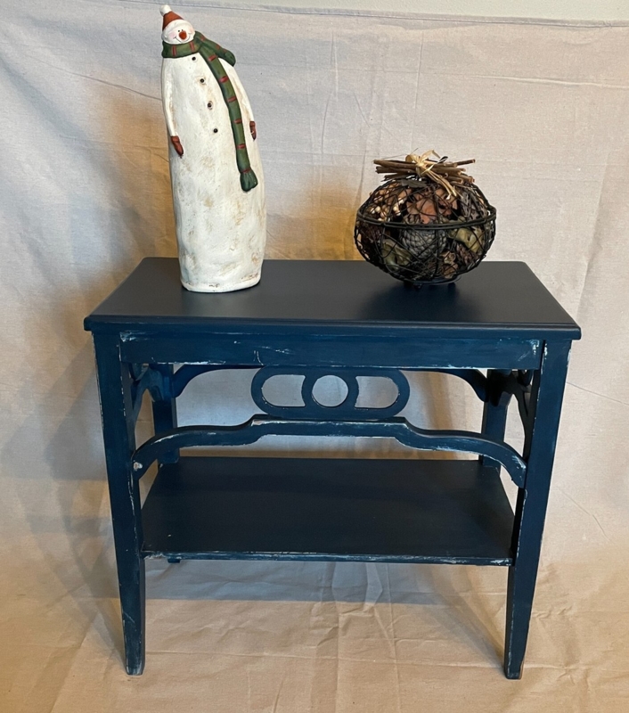 Rustic Accent Table with Turned Legs & Distressed Finish