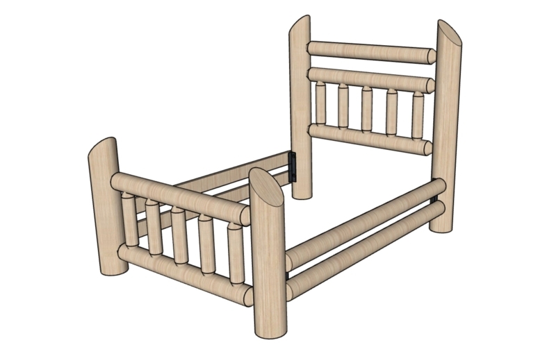 Rustic Bed Frame with Thick Timber Beams