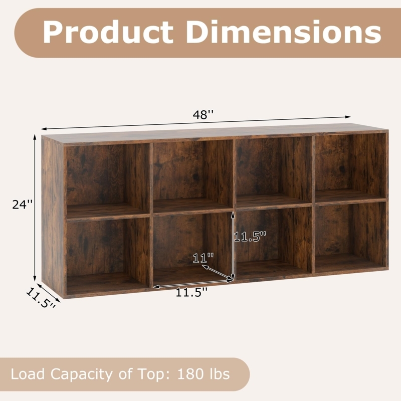 Rustic Cube Organizer Eight Cubes Low Profile Rustic Brown Cube Storage Ideas