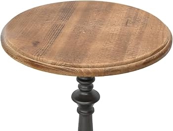 Rustic Dark Fir End Table with Tripod Pedestal Base