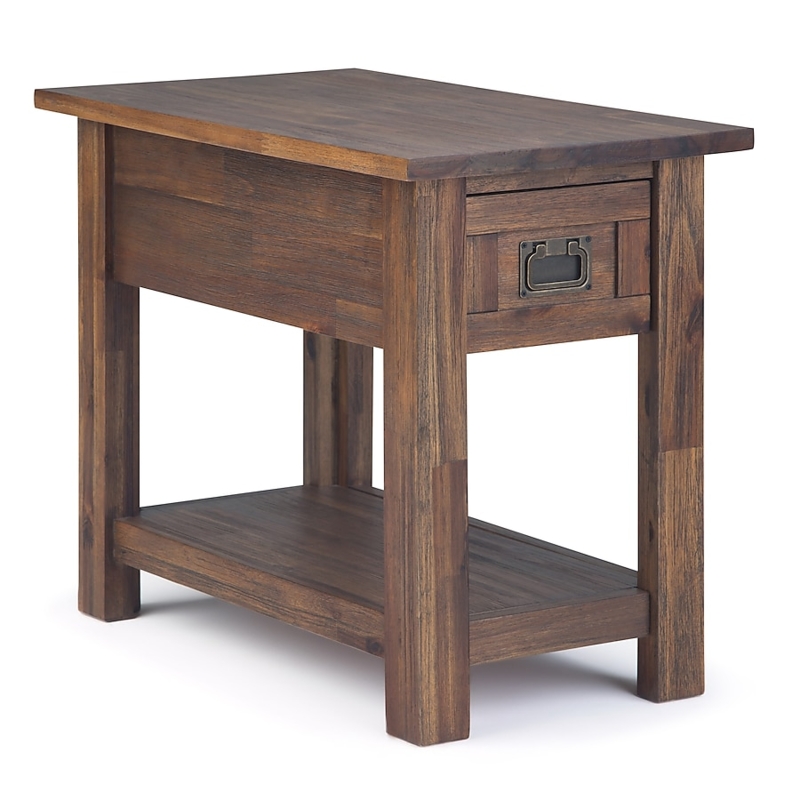 Rustic End Table with Drawer and Distressed Finish