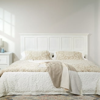 Rustic Gray King Headboard Three Panel Design Crown Molding Weathered