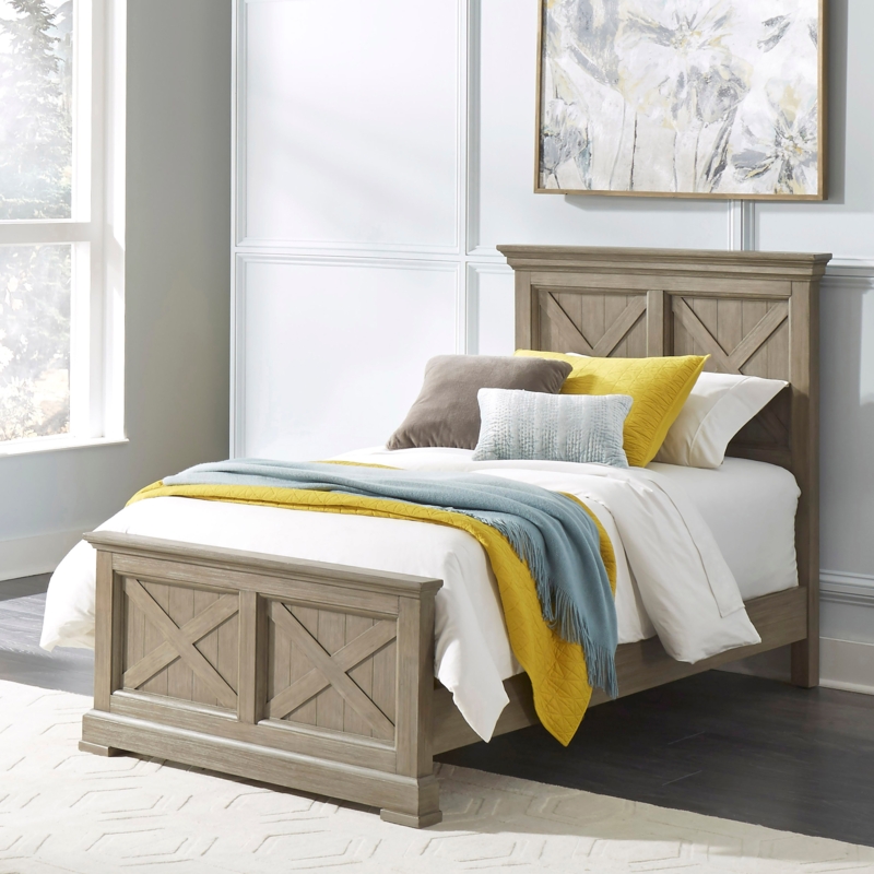 Rustic Log Twin Bed Frame Log Style Posts Chunky Construction Slatted