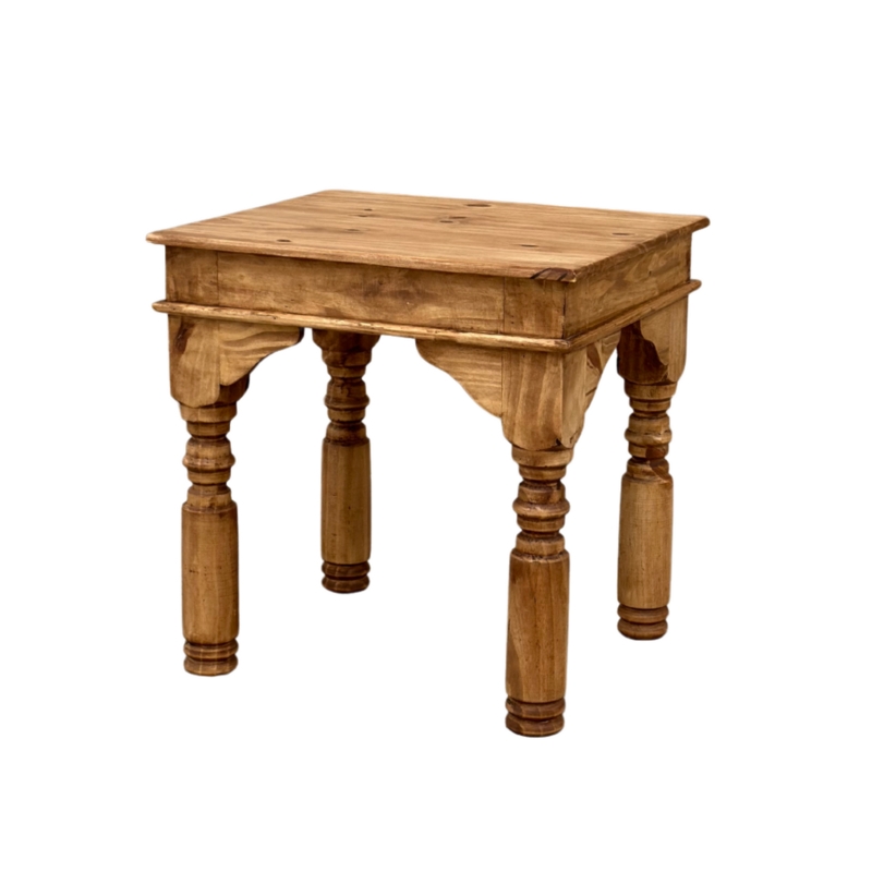 Rustic Pine Wood End Table  Handcrafted in Mexico  Rustics for Less