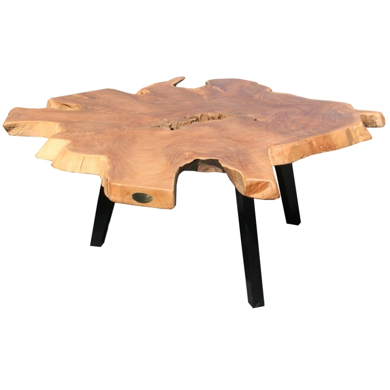 Rustic Recycled Teak Wood Ampyang Abstract Coffee Table  La Place USA  Furniture Outlet