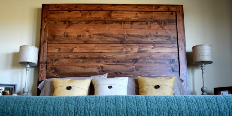 Rustic Wood Plank Headboard with Script Lettering
