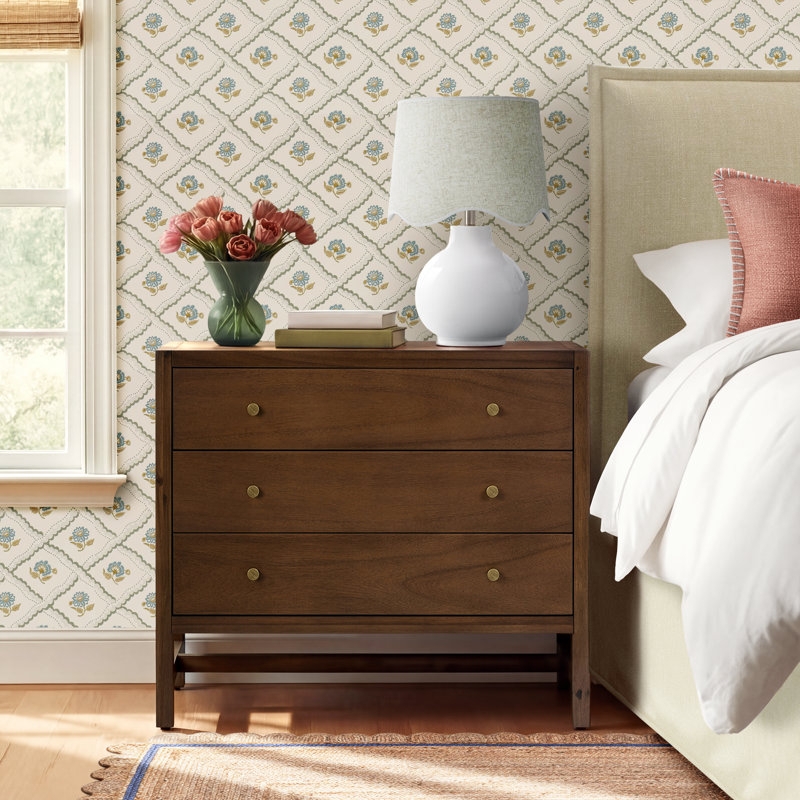 Saddle Tan Nightstand Bail Pull Hardware Farmhouse Storage Solutions