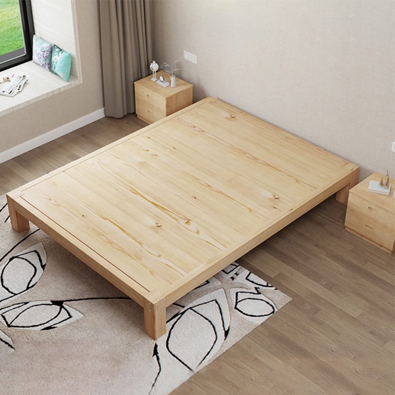 Scandinavian Platform Bed Arched Headboard Spindle Back Minimalist