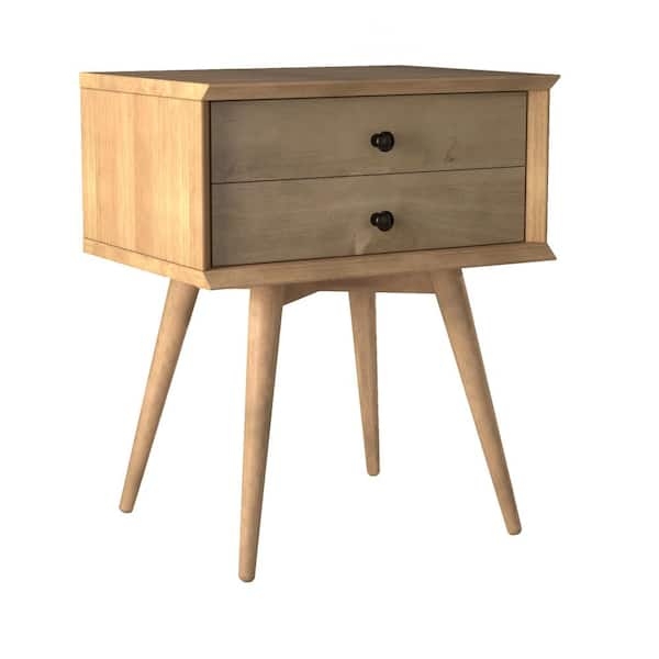 Scandinavian Style Bedside Table Matching Pulls Tapered Legs