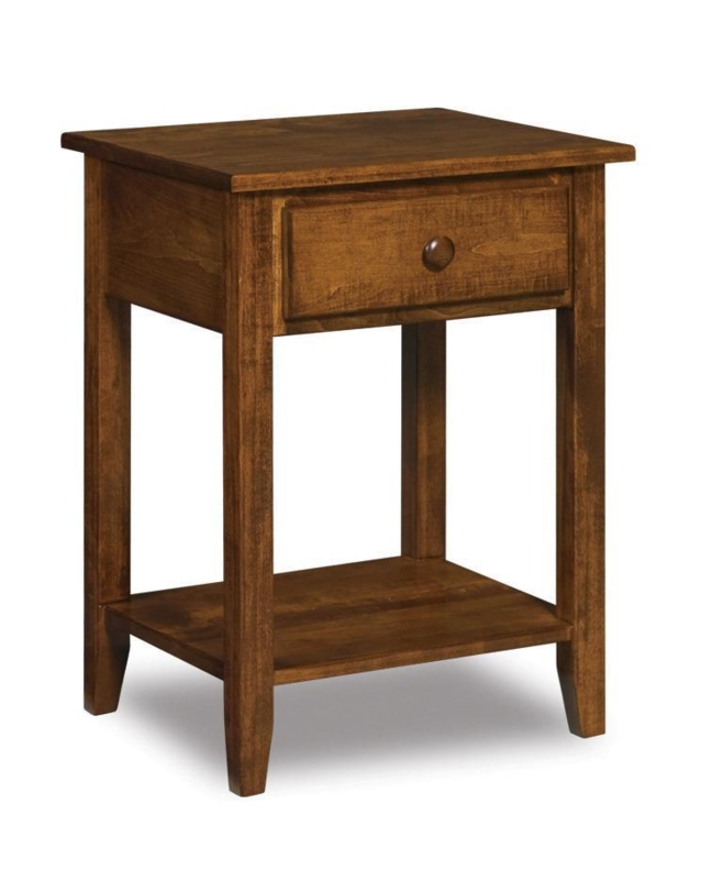 Shaker Style Wood Nightstand with Open Compartment