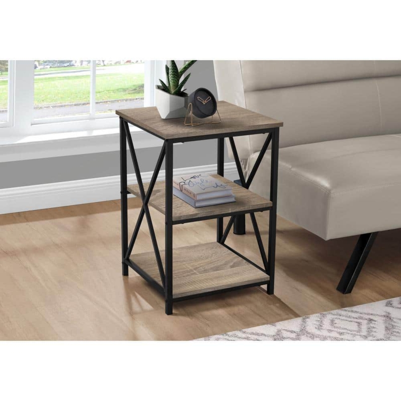 Side Table C-Shaped Cantilever Base Slim Profile Matte Finish