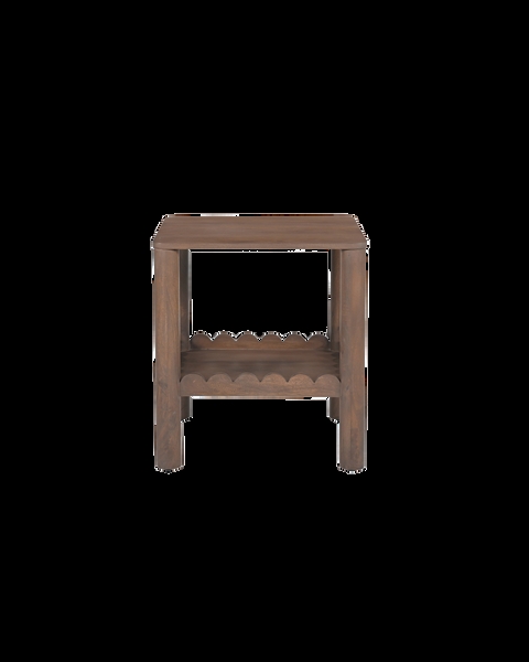 Side Table Chunky Legs Minimalist White Accent Table