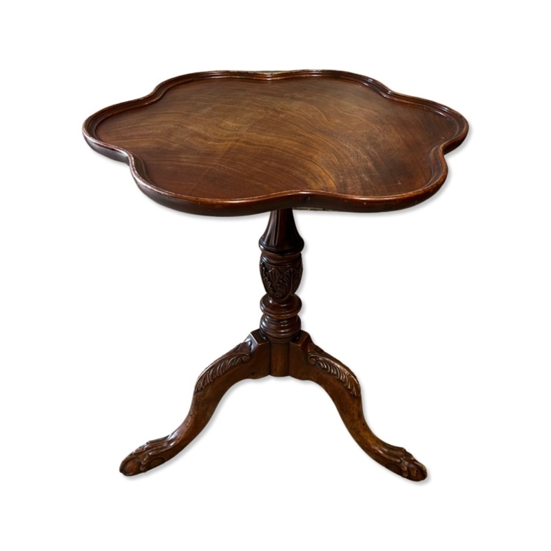 Side Table Claw And Ball Feet Antique Scalloped Edge Side Table