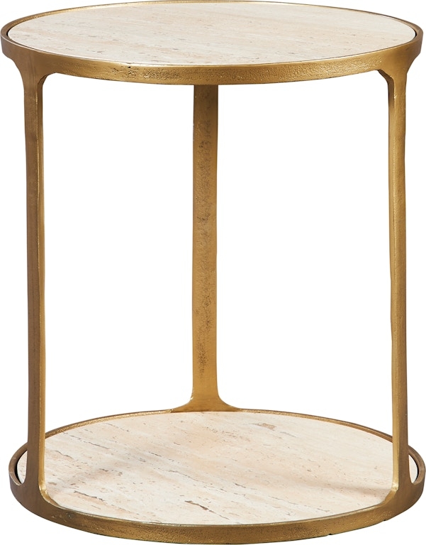 Side Table Clenched Waist Hourglass Antique Brass Hammered Texture