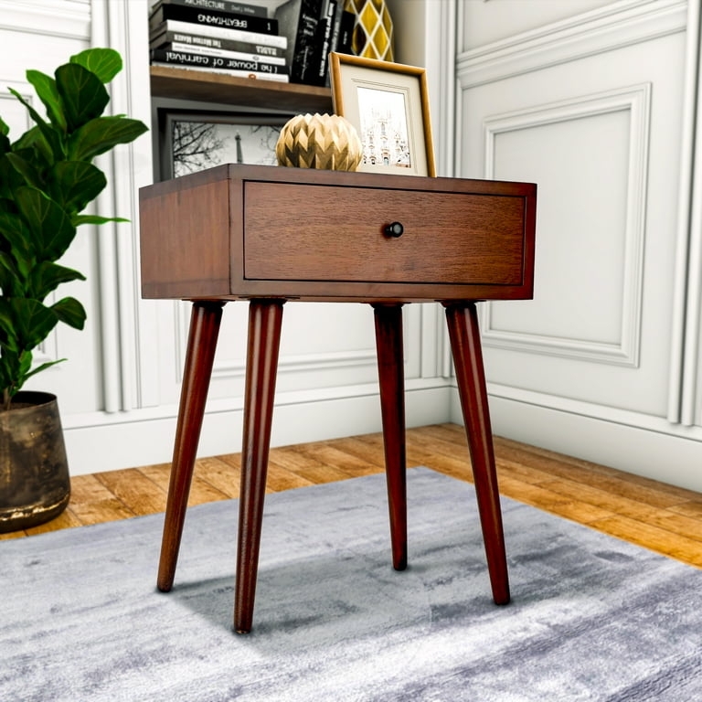 Side Table Cool Grey Palette Flared Legs Matte Painted Finish