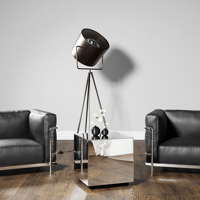 Side Table Cube Shape, Black Glass, High Gloss Mirror Finish, Luxury.