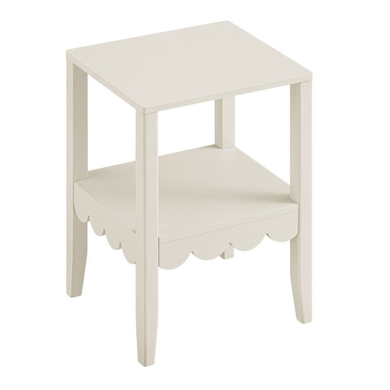 Side Table Cylindrical Legs Scalloped Edge Side Table Decor