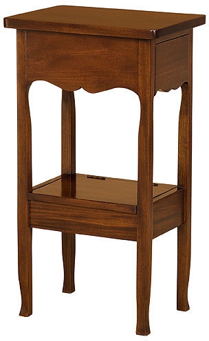 Side Table French Provincial with Cabriole Legs and Scalloped Apron