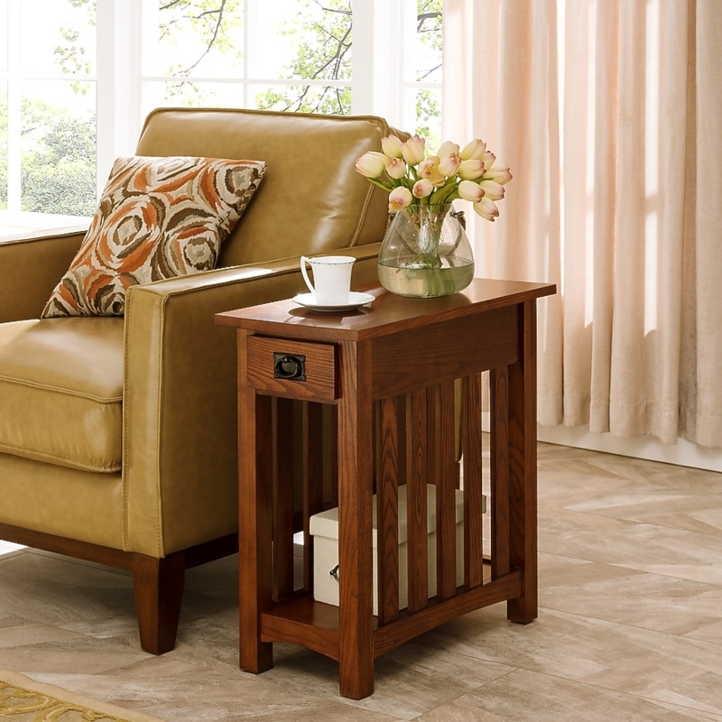 Side Table Mission Style Slatted Sides Craftsman Style End Table
