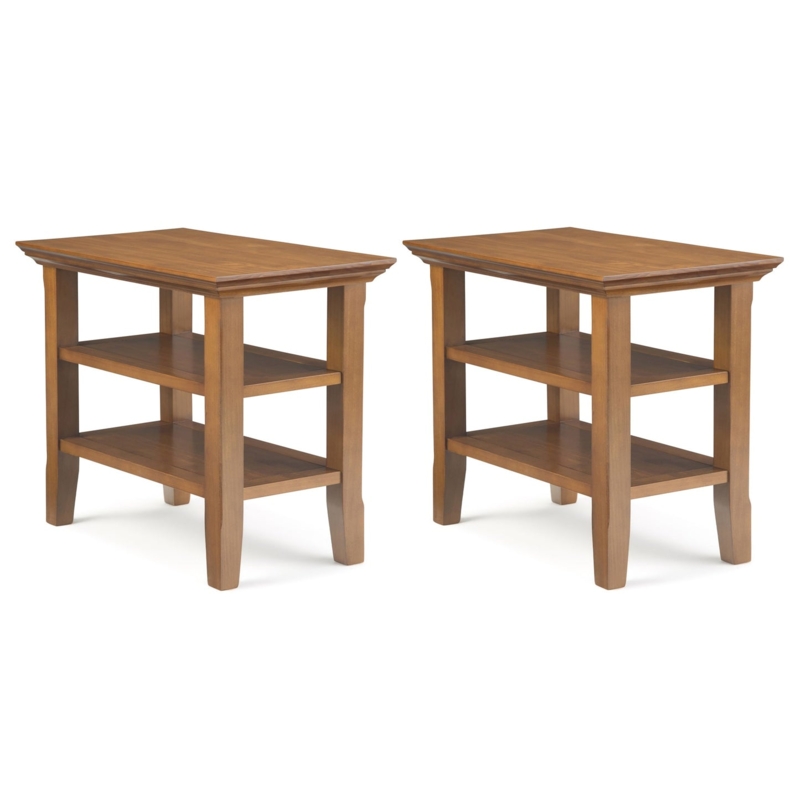 Side Table Narrow Black Finish with Single Drawer and Open Shelf