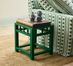 Side Table Petite Wood Natural Stain Tripod Legs Tray Top Traditional