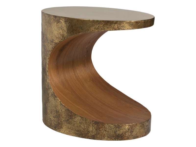 Side Table Quatrefoil Fretwork, Tropical Dark Wood Oval Outdoor Patio.