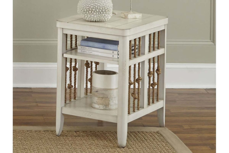 Side Table Rope Handles Shutter Sides, Nautical End Table Rope Handles