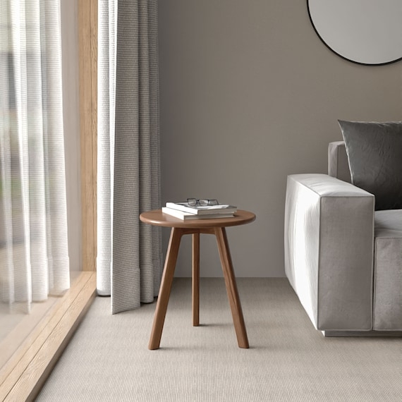 Side Table Round Tapered Tripod Legs Matte Finish Modern