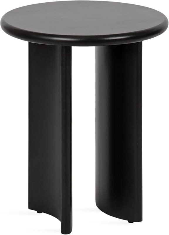 Side Table Tripod Base Round Matte Black Minimalist Accent