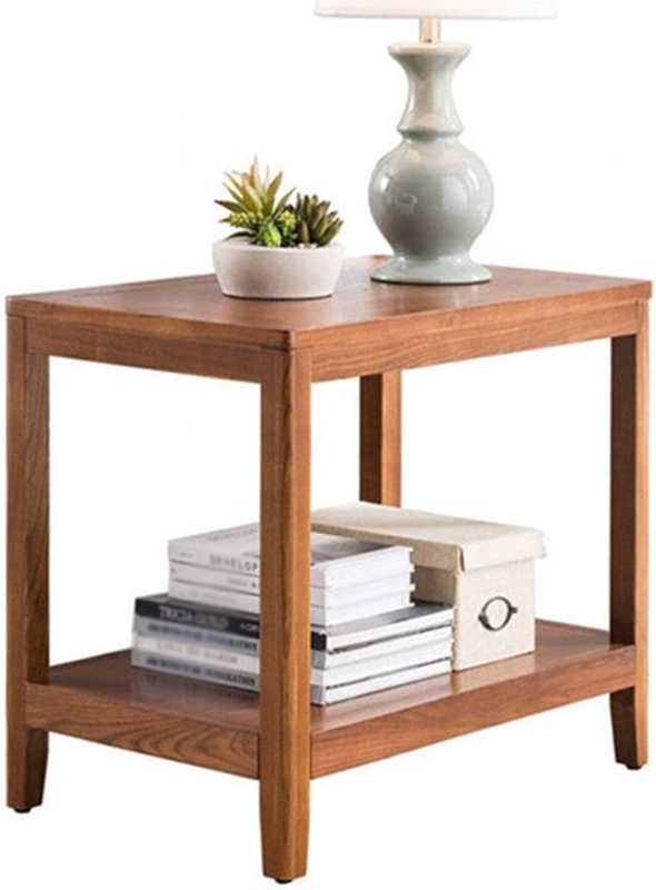 Side Table Two Tier with Curved Legs Walnut Finish