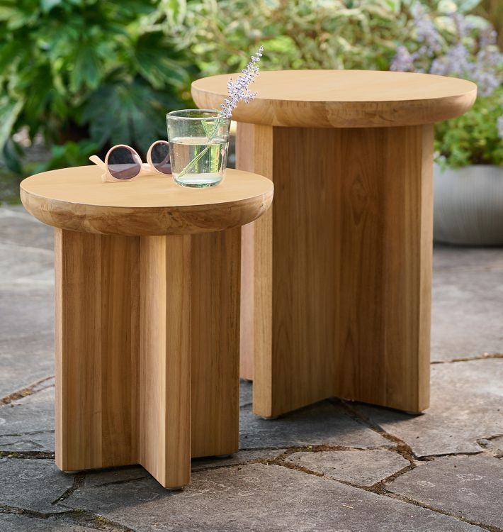 Side Table with Stippled Finish and Tripod Silhouette, Modern Design