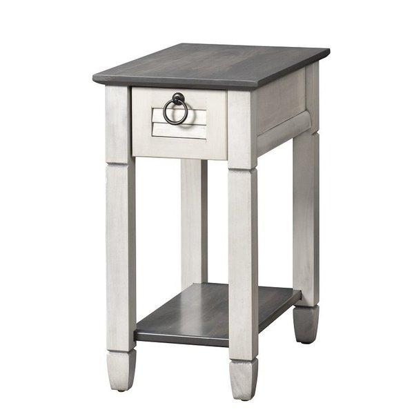 Side Table X Frame Sides Slatted Lower Shelf, White X-Frame End Table