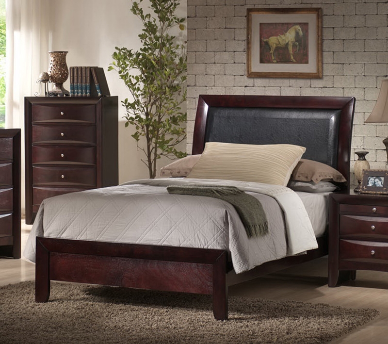 Sleigh Bed Curved Headboard Rolled Footboard Inset Panels Traditional