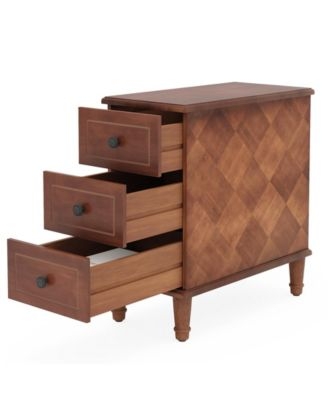 Slim Dark Wood End Table with Open Lower Shelf