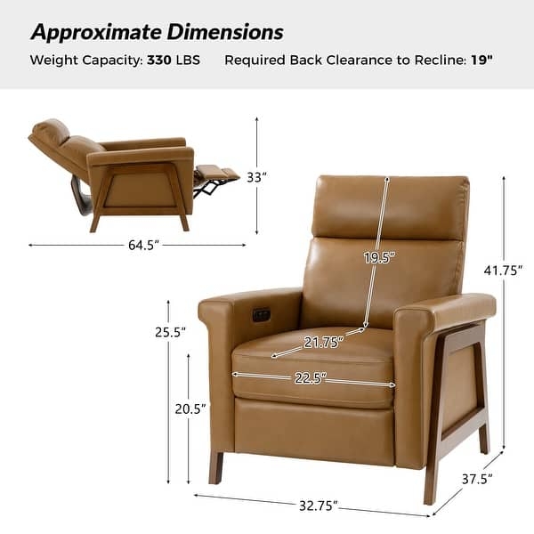 Slim Profile Power Recliner Set Navy Blue Leather-Like USB Port