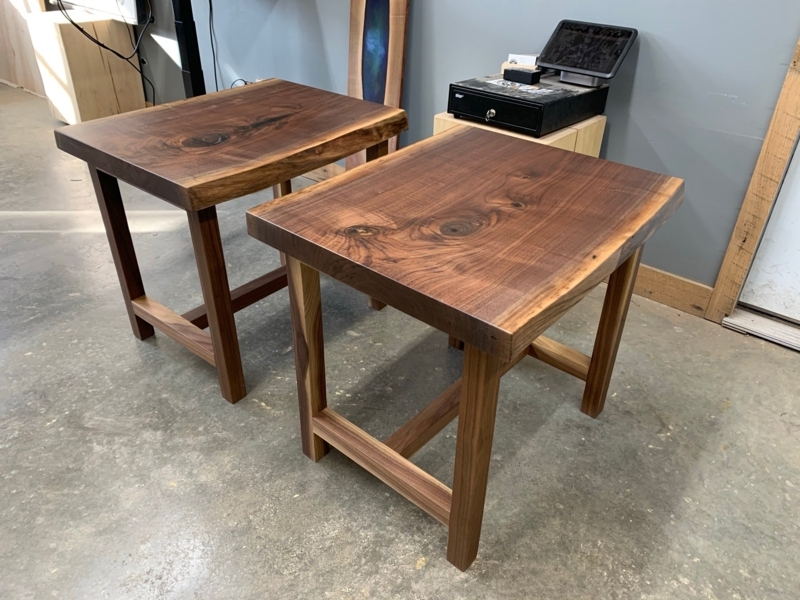 Solid Wood End Table featuring Thick Square Legs