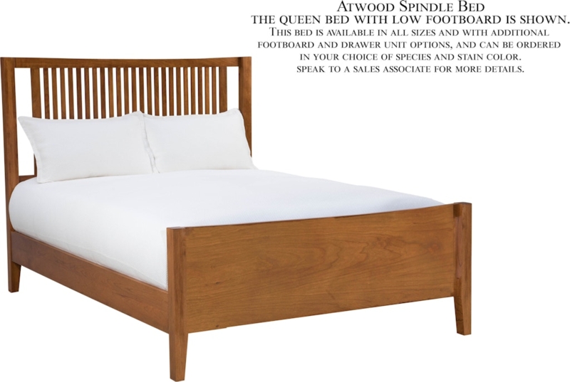 Spindle Bed Dark Wood Slat Headboard Footboard Storage Drawers